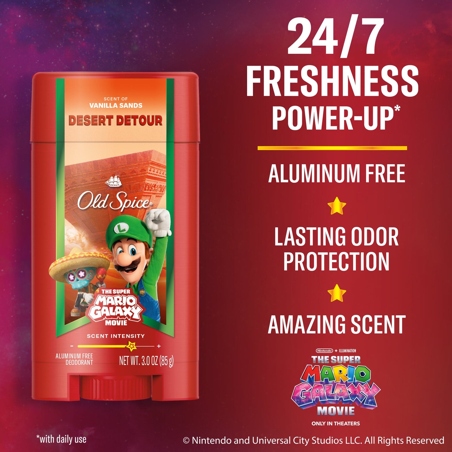 Old Spice Limited Edition Super Mario Galaxy Aluminum Free Deodorant Solid - Desert Detour