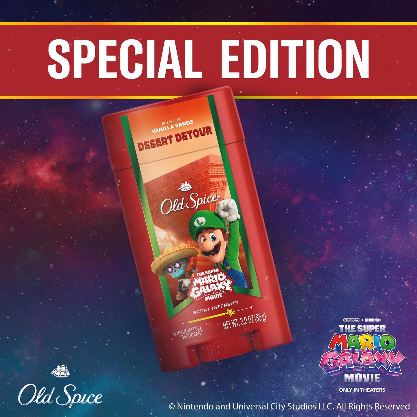 Old Spice Limited Edition Super Mario Galaxy Aluminum Free Deodorant Solid - Desert Detour