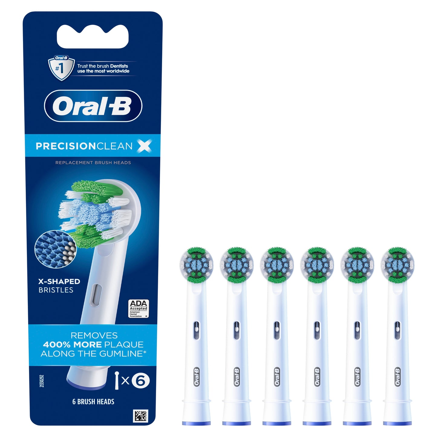 Oral-B PrecisionCleanX X-Filament Replacement Brush Heads, 4 Count