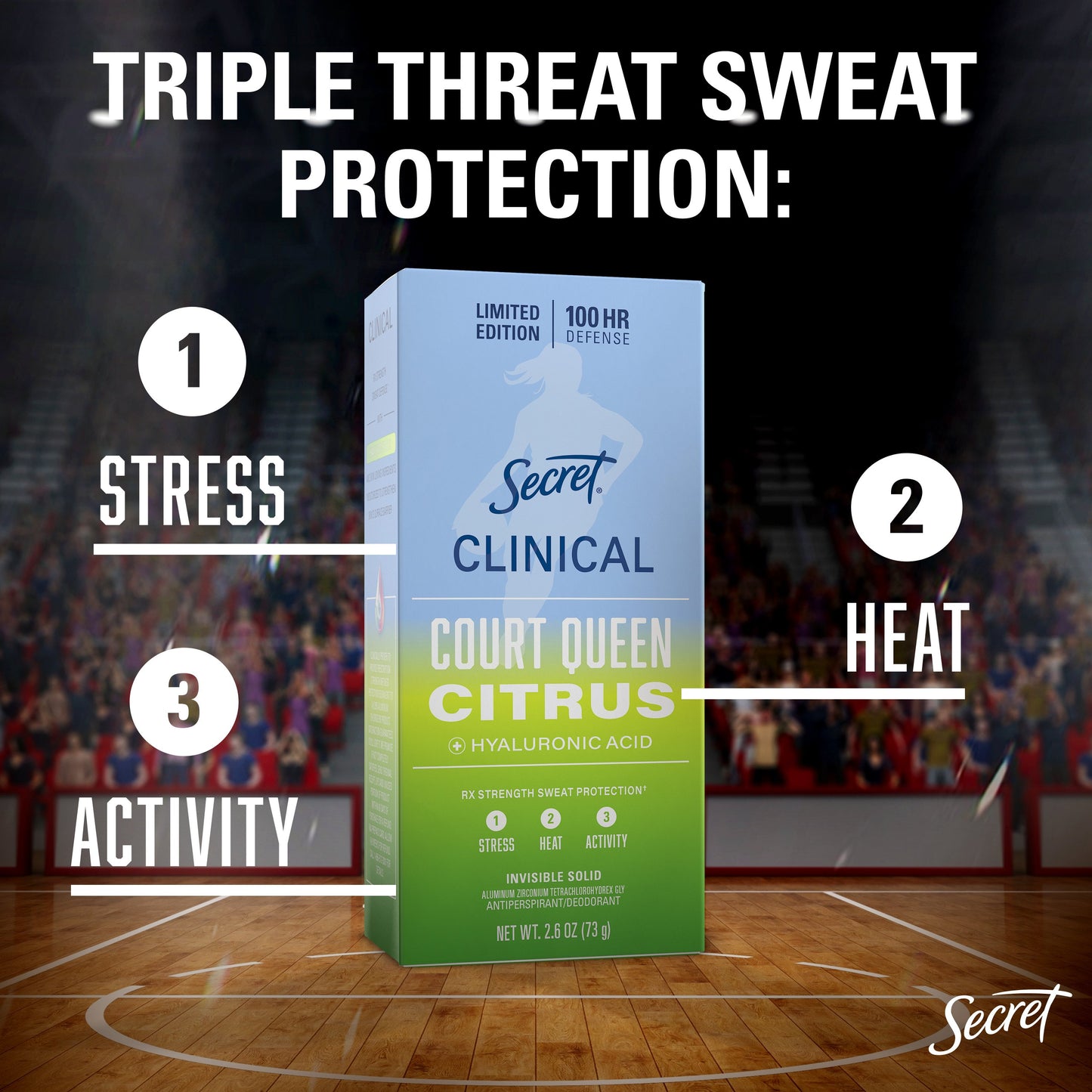 Secret Limited Edition 100 Hr Invisible Solid Antiperspirant Deodorant - Court Queen Citrus