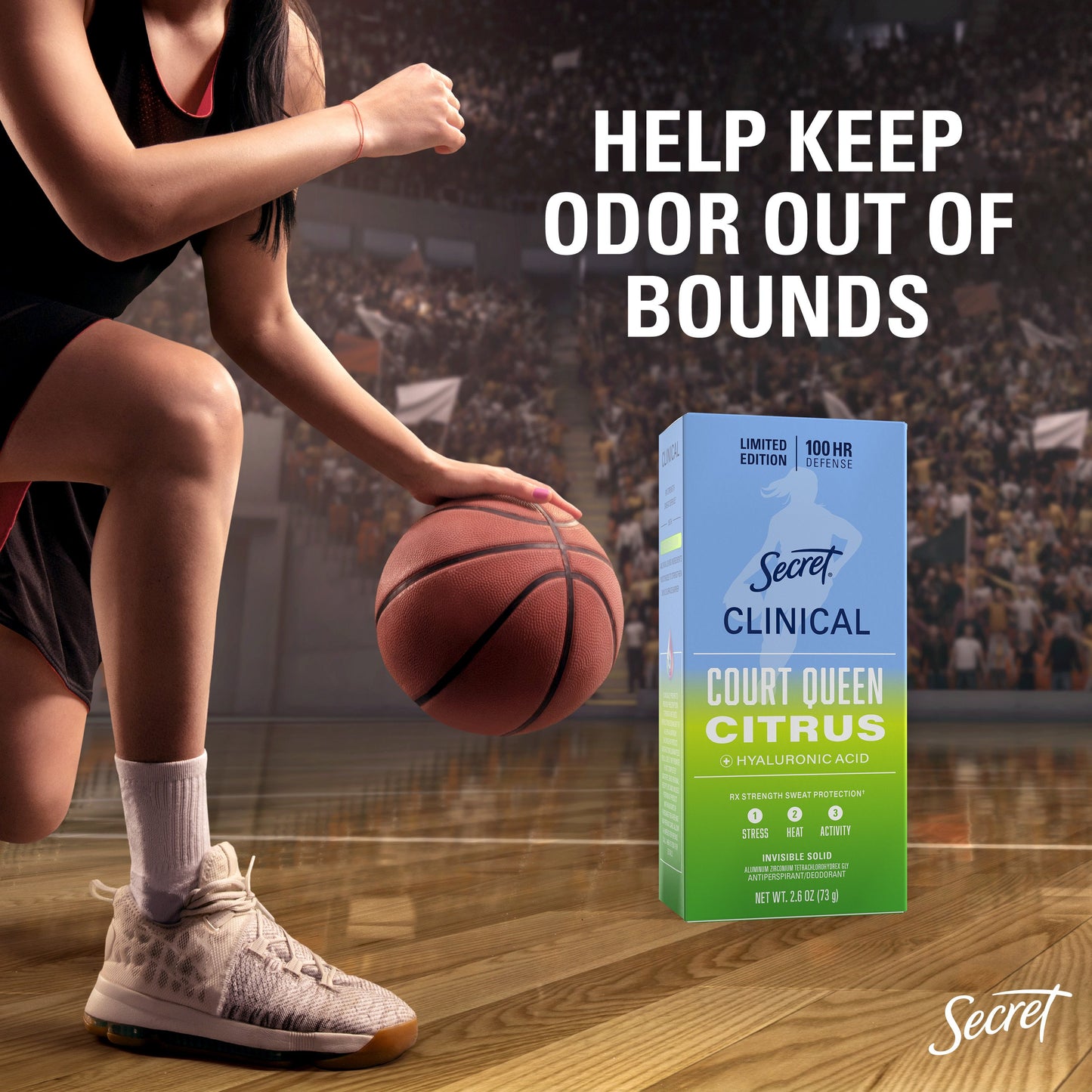 Secret Limited Edition 100 Hr Invisible Solid Antiperspirant Deodorant - Court Queen Citrus