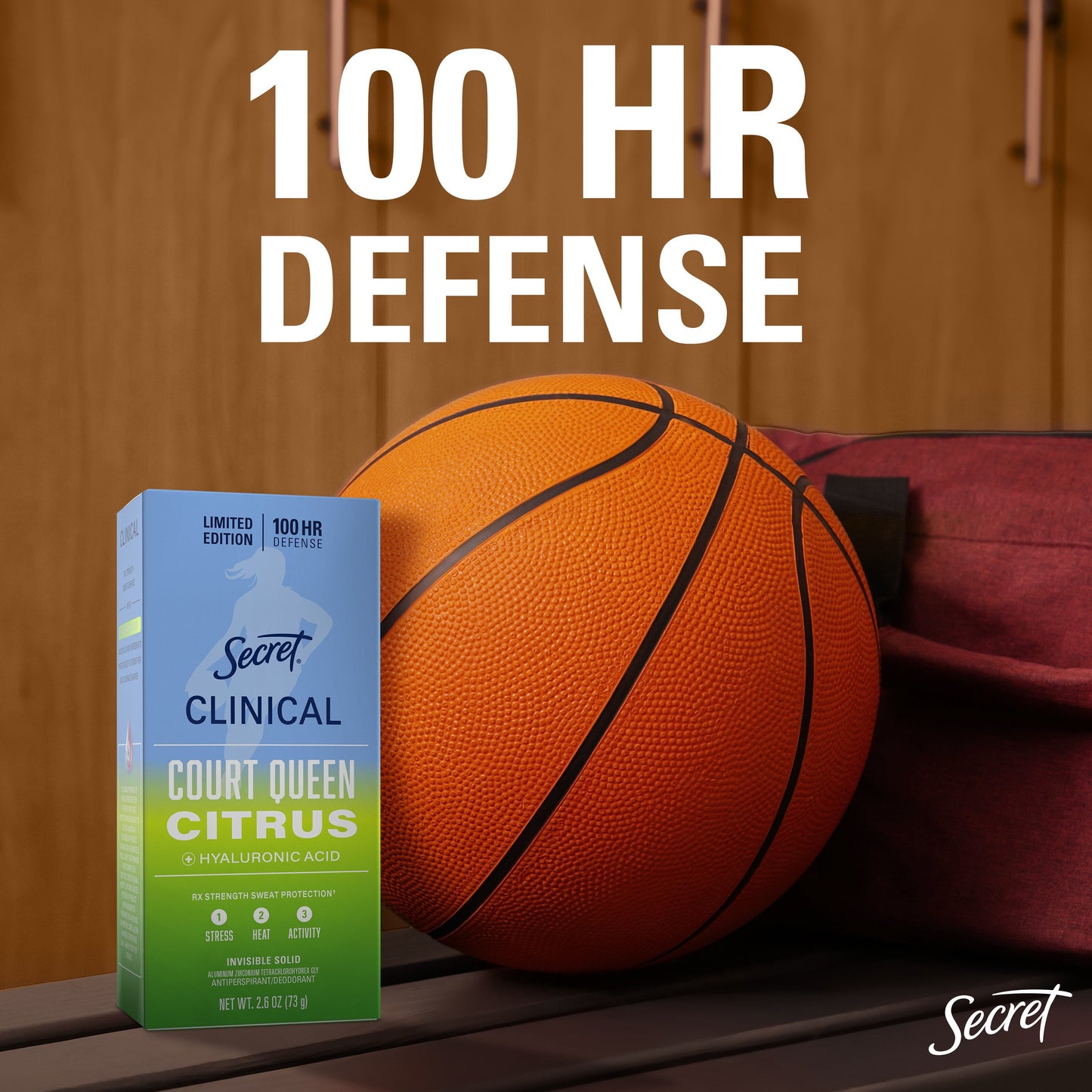 Secret Limited Edition 100 Hr Invisible Solid Antiperspirant Deodorant - Court Queen Citrus