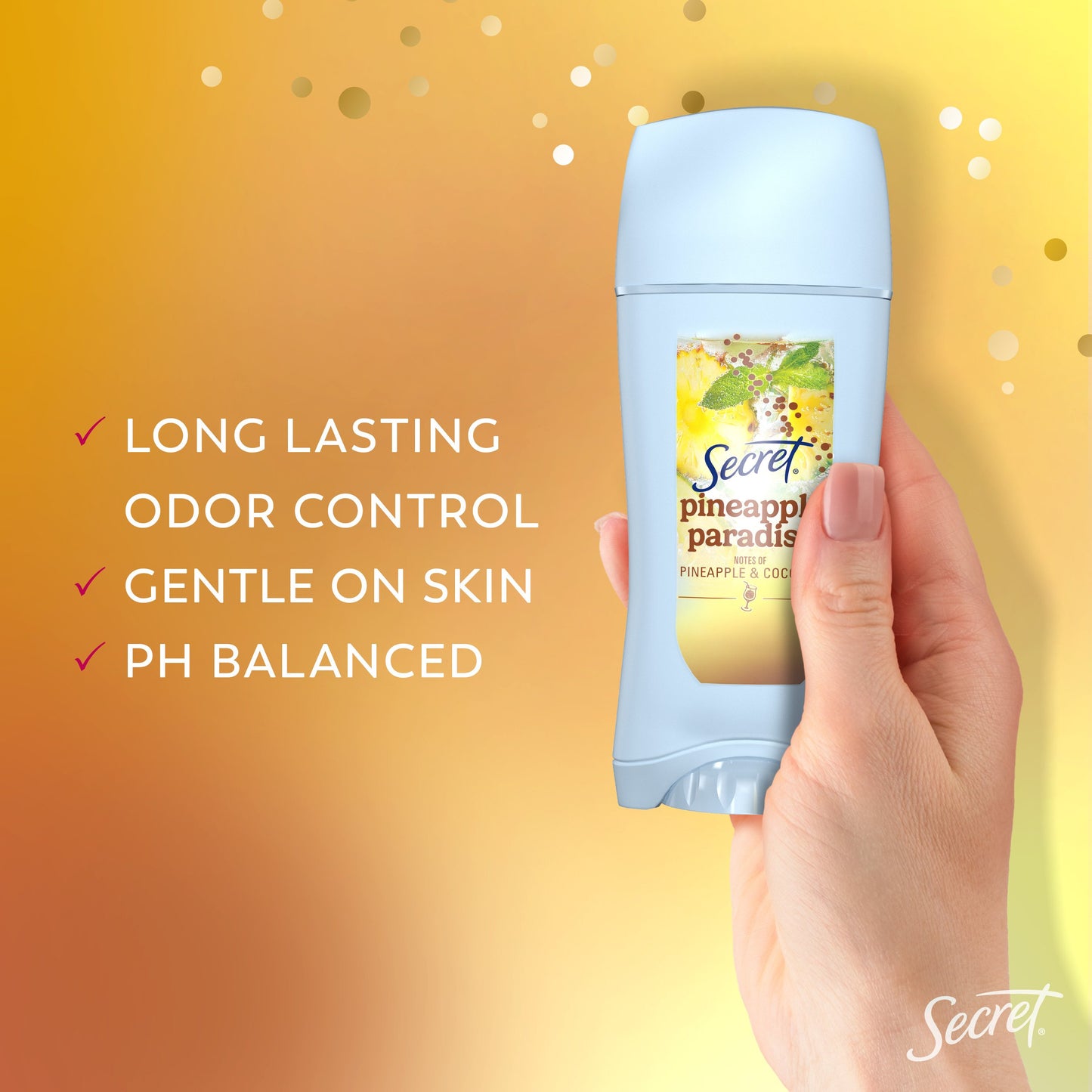 Secret 72 Hr Invisible Solid Antiperspirant Deodorant - Pineapple Paradise