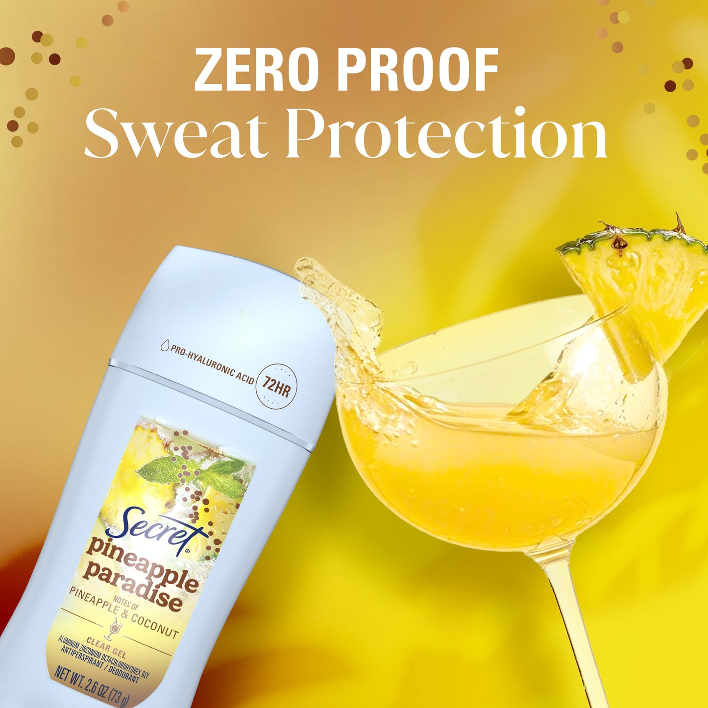 Secret 72 Hr Invisible Solid Antiperspirant Deodorant - Pineapple Paradise