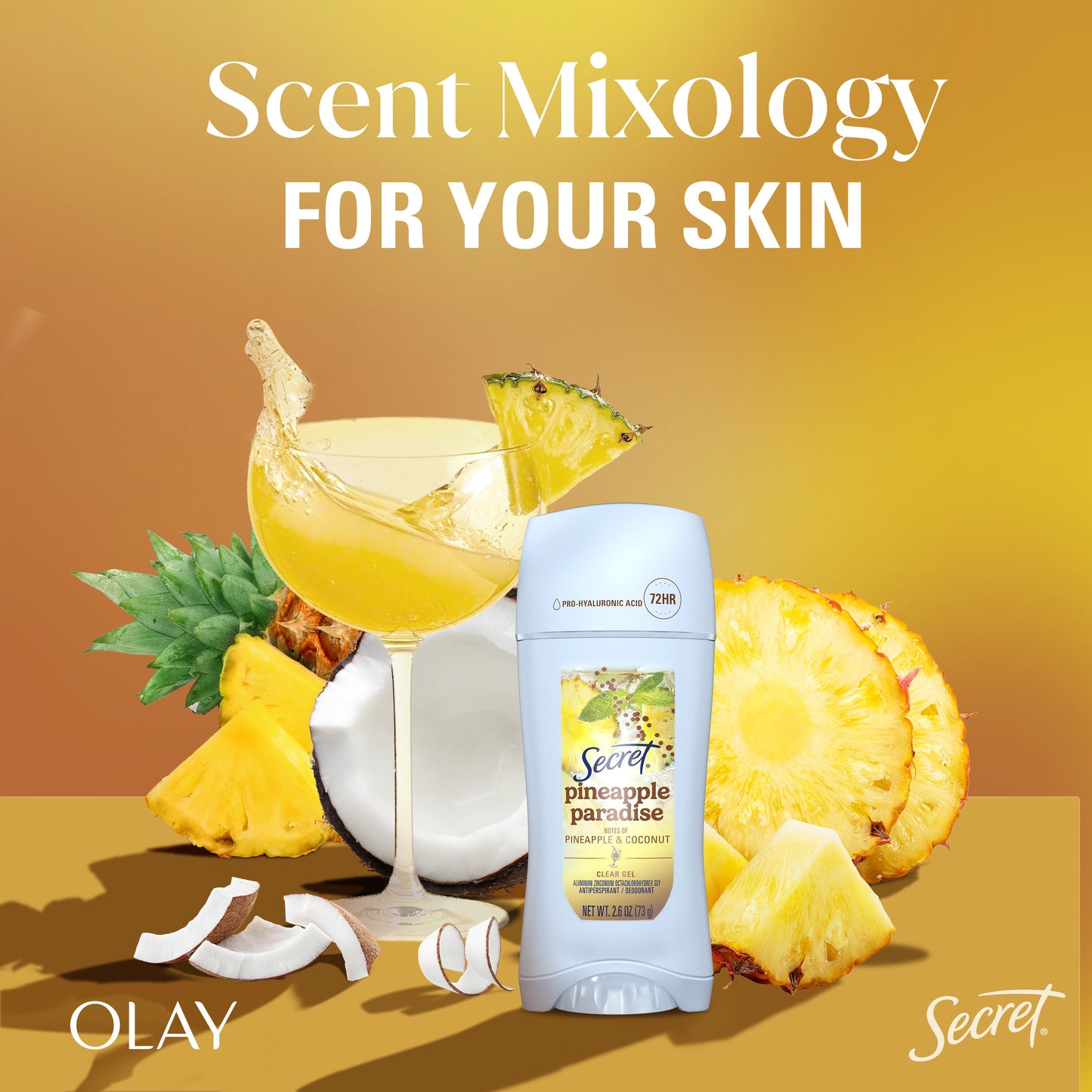 Secret 72 Hr Invisible Solid Antiperspirant Deodorant - Pineapple Paradise