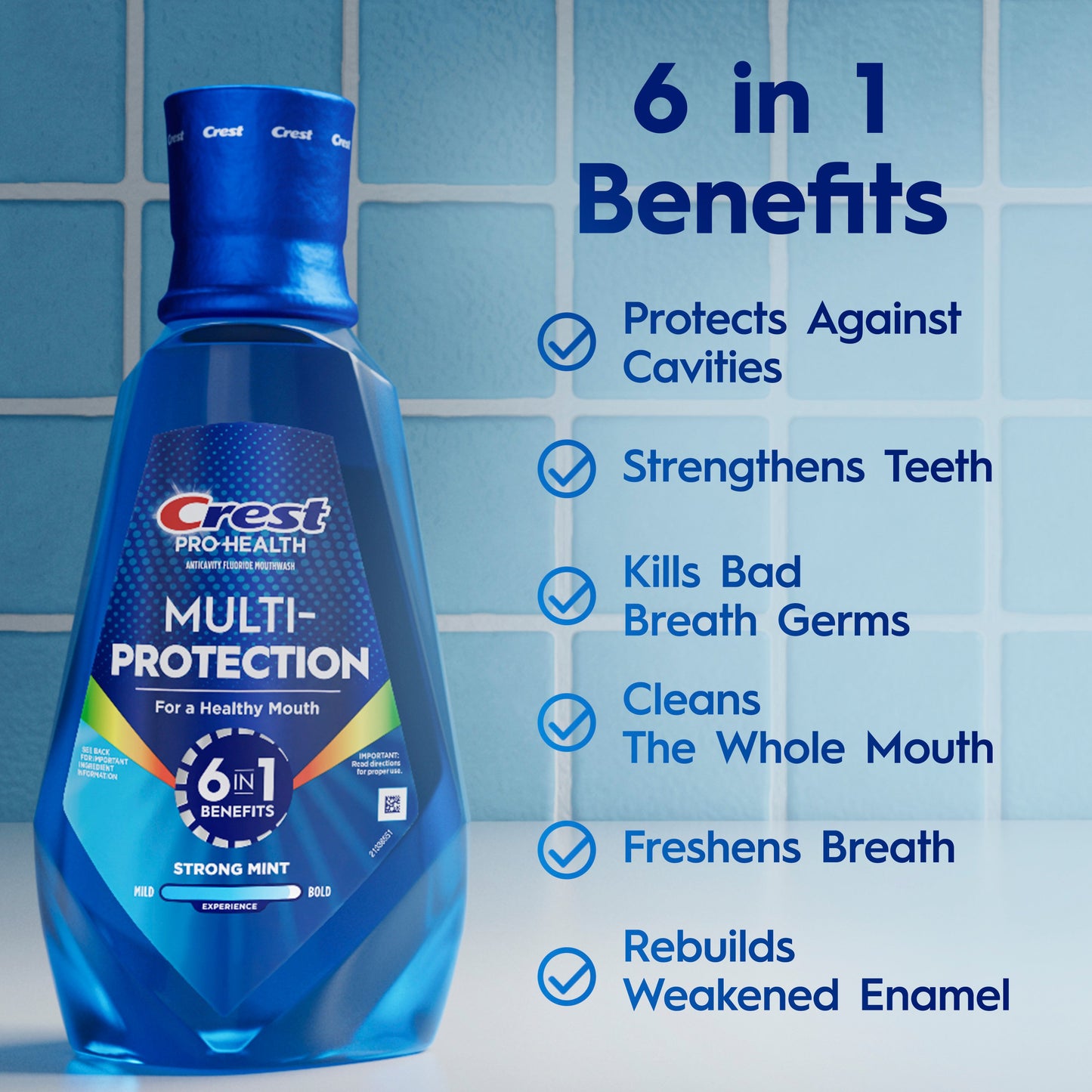 Crest Pro-Health Multi-Protection Mouthwash -  Strong Mint