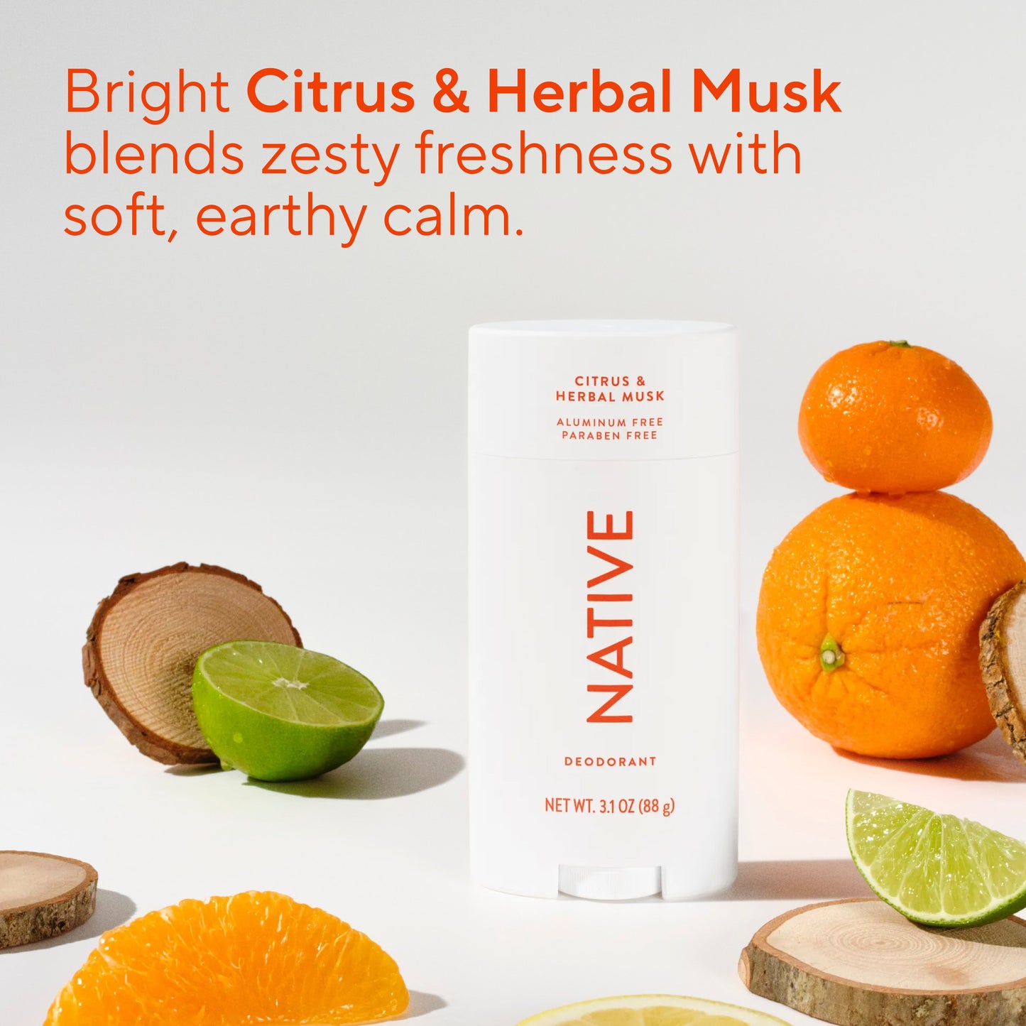 Native Aluminum Free Deodorant Solid - Citrus & Herbal Musk