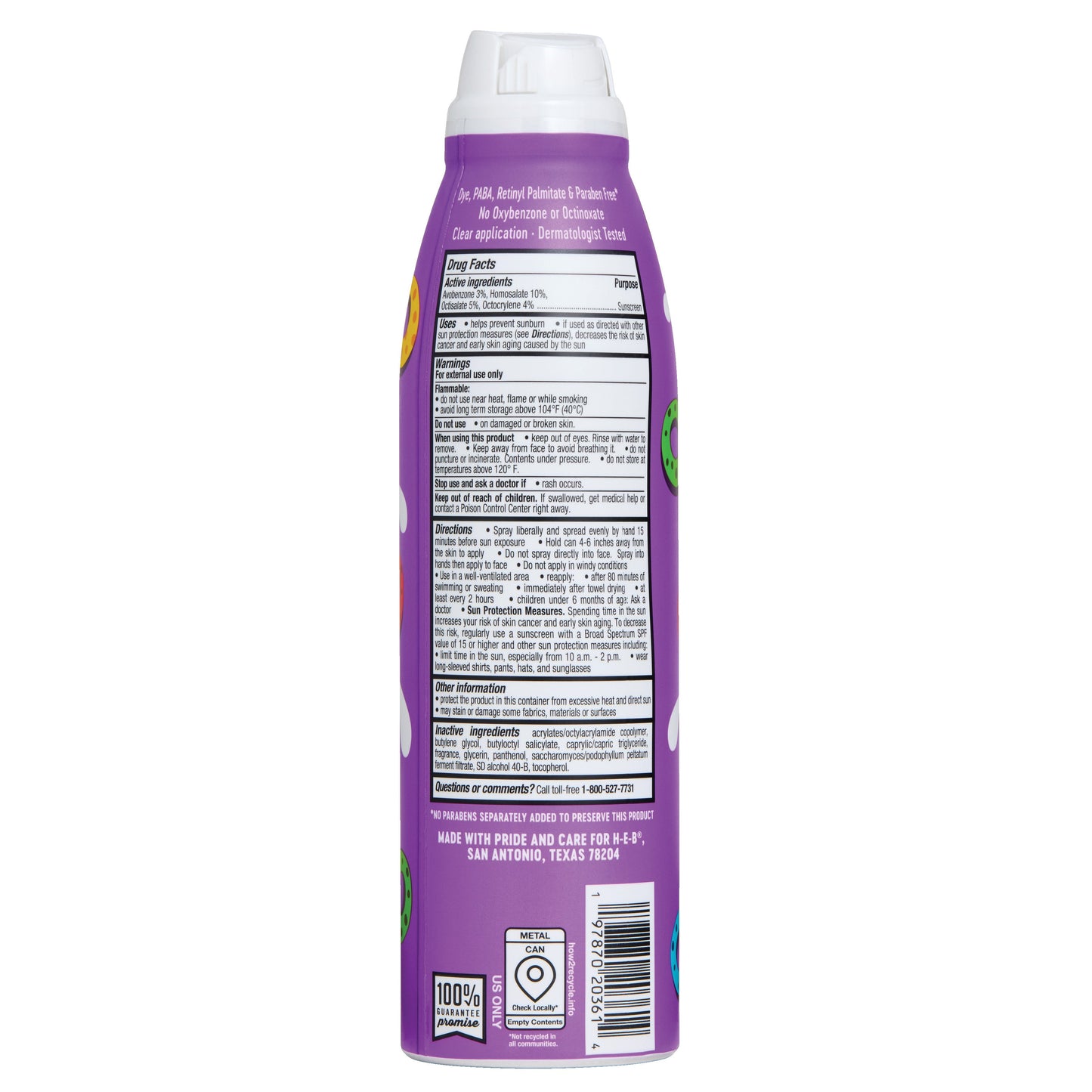 H-E-B Oxybenzone Free Fruity Cereal Sunscreen Spray - SPF 50