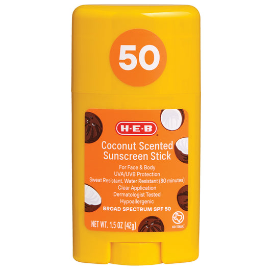 H-E-B Coconut Sunscreen Stick - SPF 50