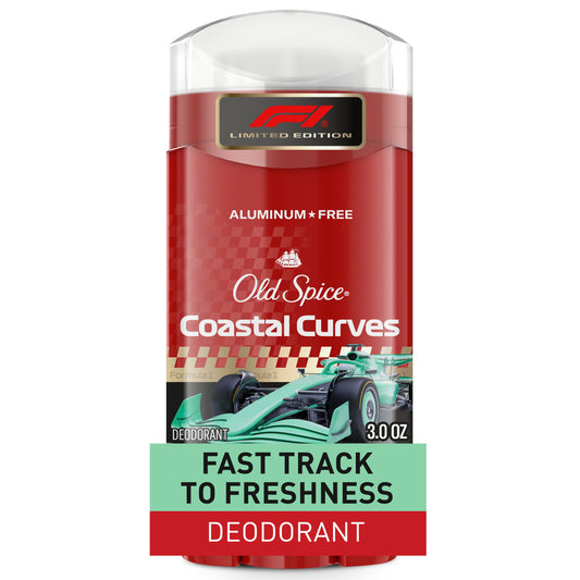 Old Spice Men's Aluminum Free Limited Edition F1 Deodorant Solid - Coastal Curves