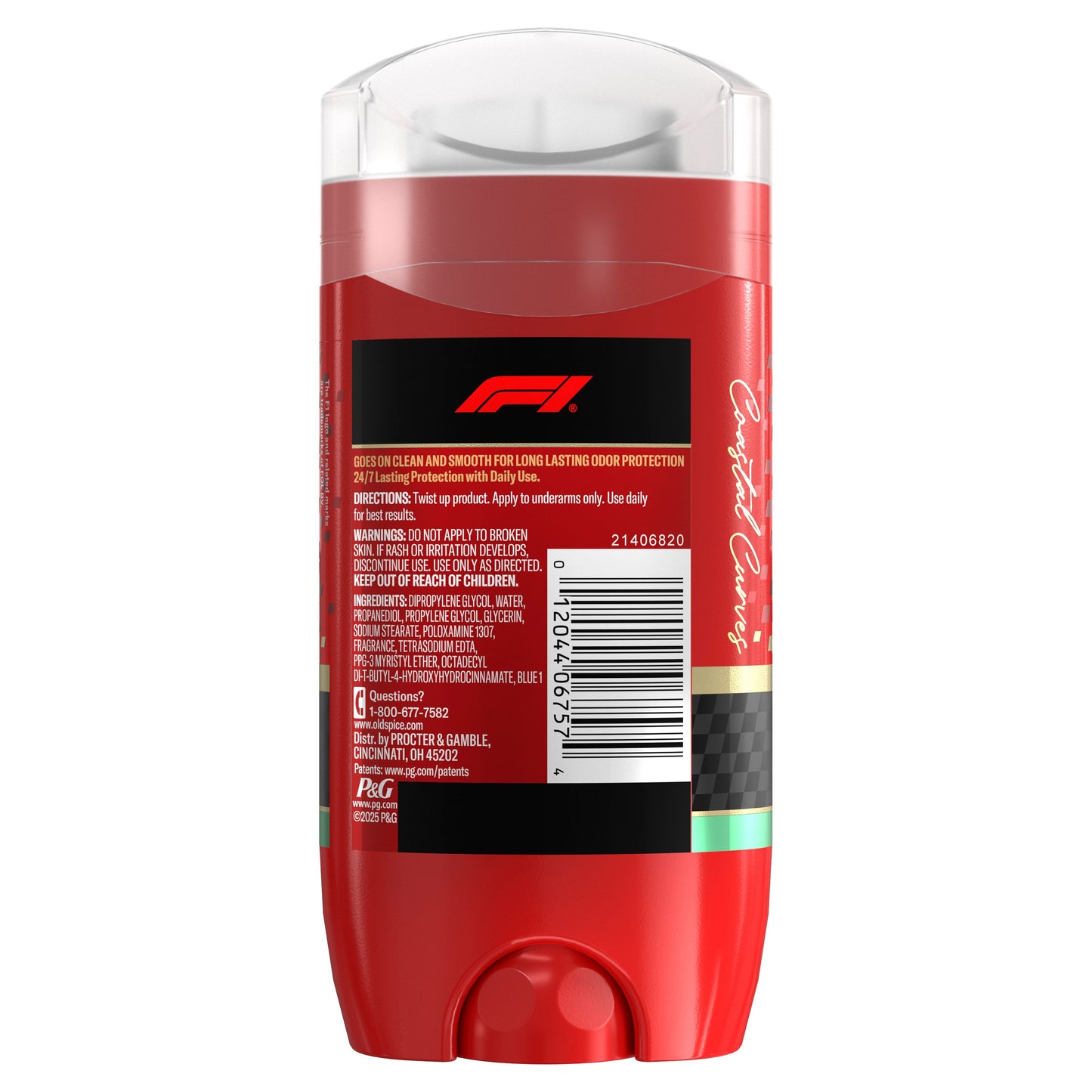 Old Spice Men's Aluminum Free Limited Edition F1 Deodorant Solid - Coastal Curves