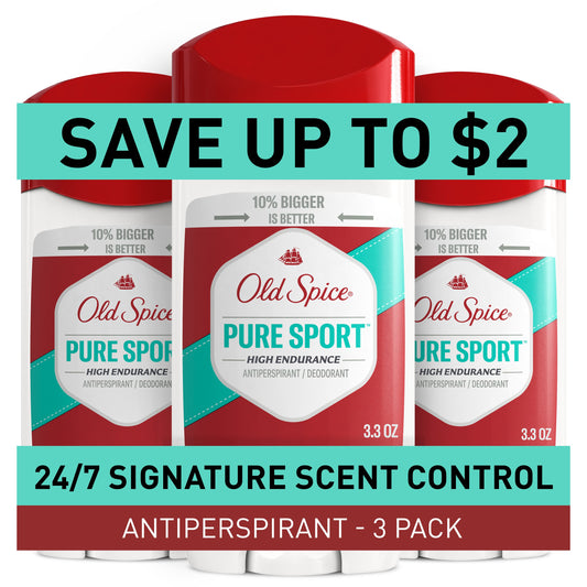 Old Spice Men's Antiperspirant Deodorant - Pure Sport, 3 pk