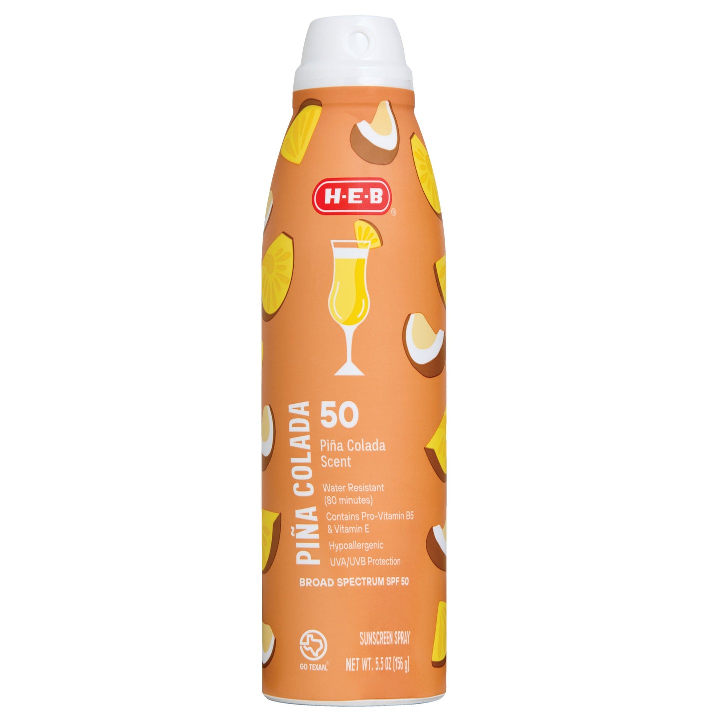 H-E-B Oxybenzone Free Pina Colada Sunscreen Spray - SPF 50