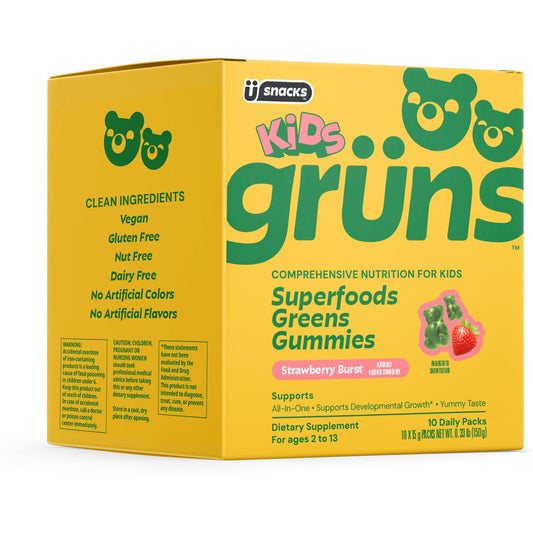 Gruns Kids Superfoods Greens Gummies Strawberry Burst