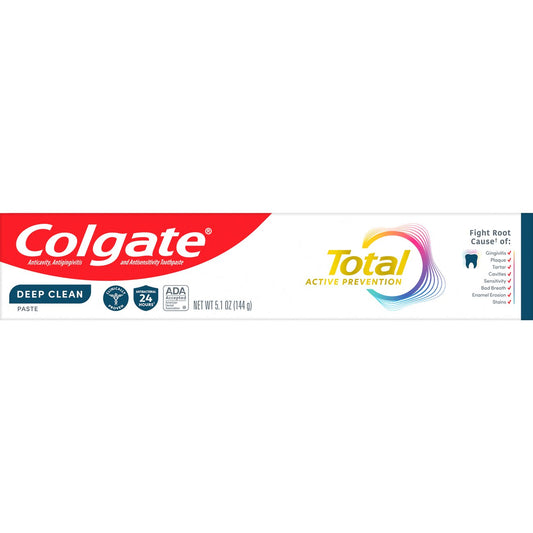 Colgate Total Active Prevention Toothpaste- Deep Clean, 3 pk
