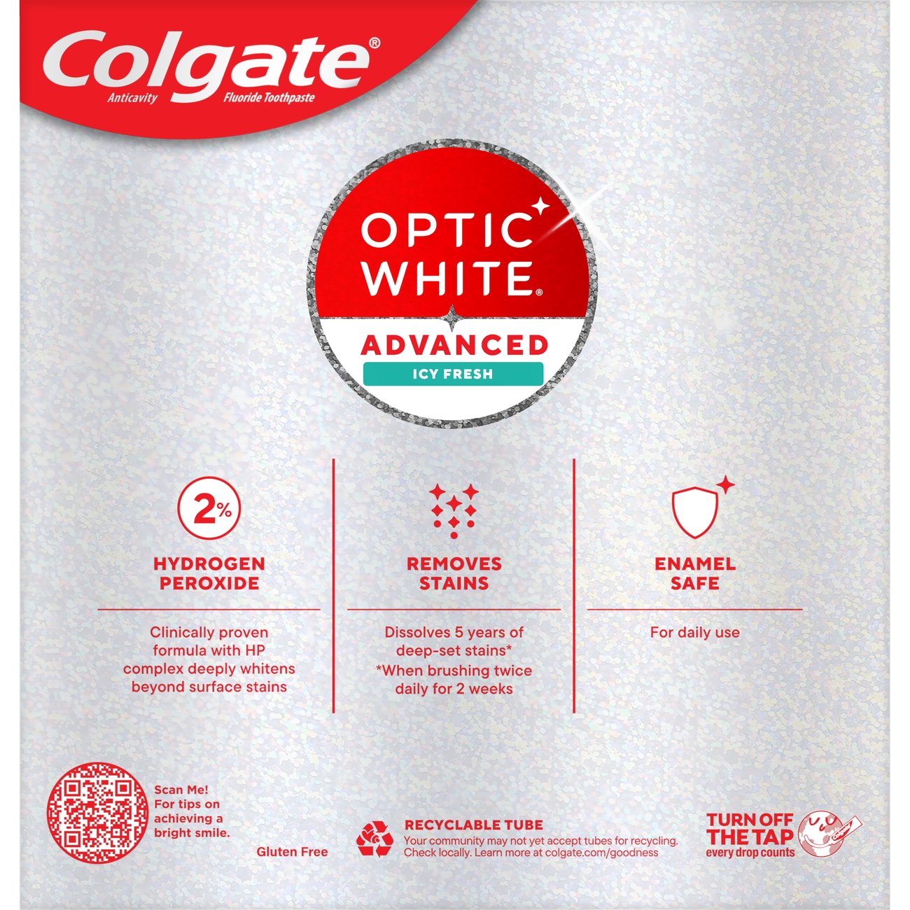 Colgate Optic White Advanced Toothpaste - Icy Fresh , 3 pk