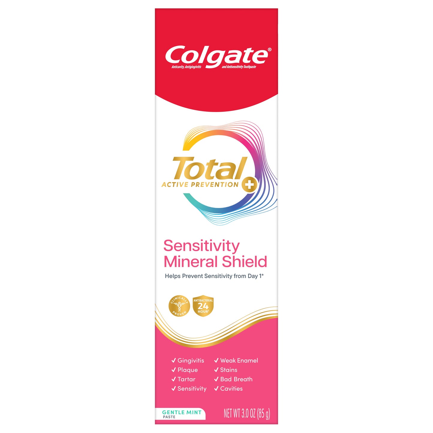 Colgate Total Active Prevention Sensitivity Mineral Shield Toothpaste - Gentle Mint