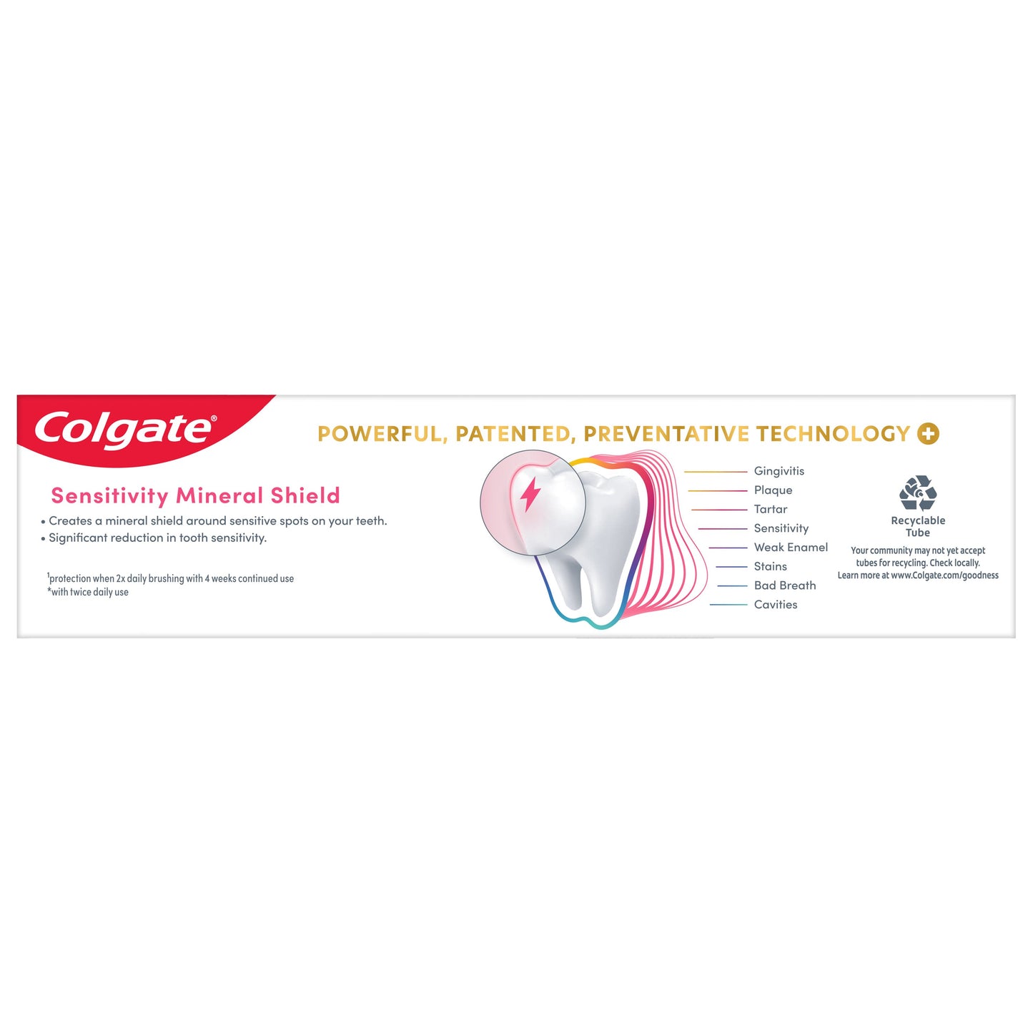 Colgate Total Active Prevention Sensitivity Mineral Shield Toothpaste - Gentle Mint