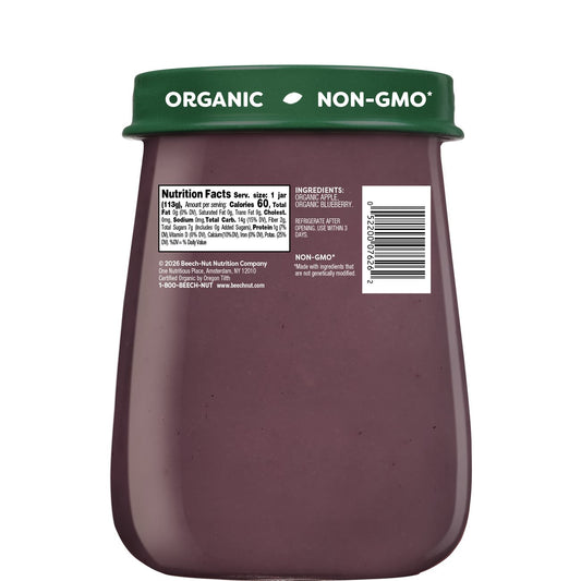 Beech-Nut Organics Stage 2 Baby Food - Apple & Blueberry