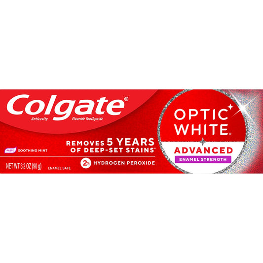 Colgate Optic White Advanced Enamel Strength  Toothpaste with 2% Hydrogen Peroxide - Soothing Mint