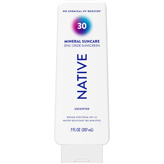 Native Mineral Zinc Oxide Sunscreen Lotion - SPF 30, Unscented