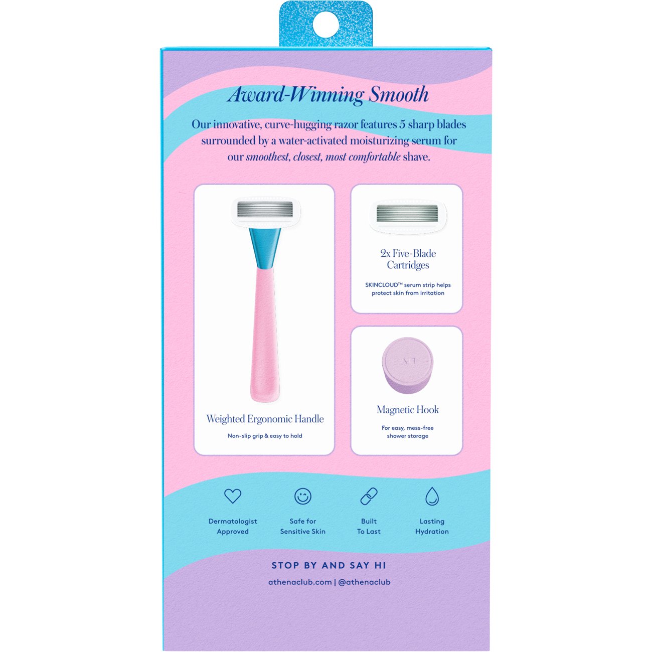 Athena Club The Razor Kit with 5 Blade Refills - Pool Party