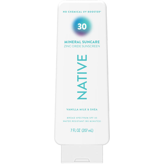 Native Mineral Zinc Oxide Sunscreen Lotion - SPF 30,  Vanilla Milk & Shea