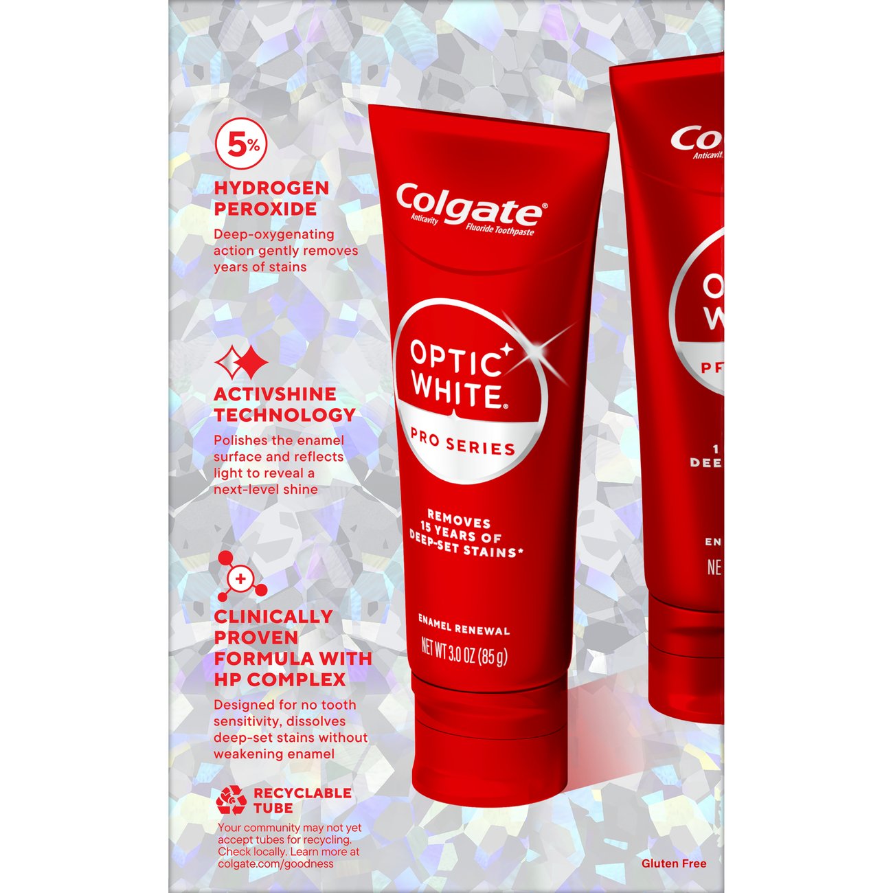 Colgate Optic White Pro Series Enamel Renewal Toothpaste - Soothing Mint, 2 pk