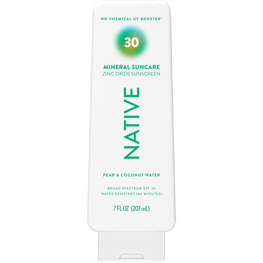 Native Mineral Zinc Oxide Sunscreen Lotion - SPF 30,  Pear & Coconut Water