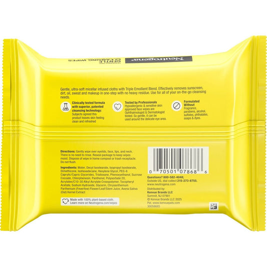 Neutrogena Fragrance Free Gentle Cleansing Micellar Wipes