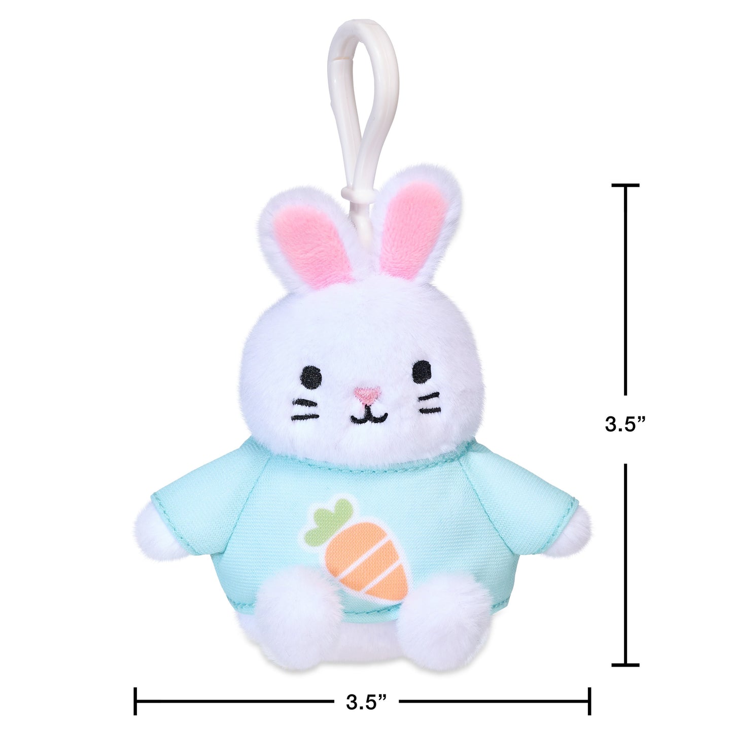 American Greetings Easter Plush Bunny Backpack Clip with Carrot Shirt