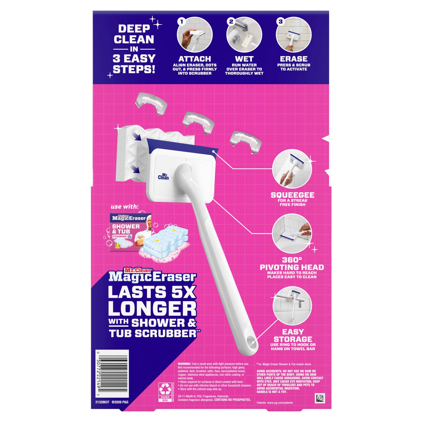 Mr. Clean Magic Eraser Shower & Tub Scrubber - Lemon