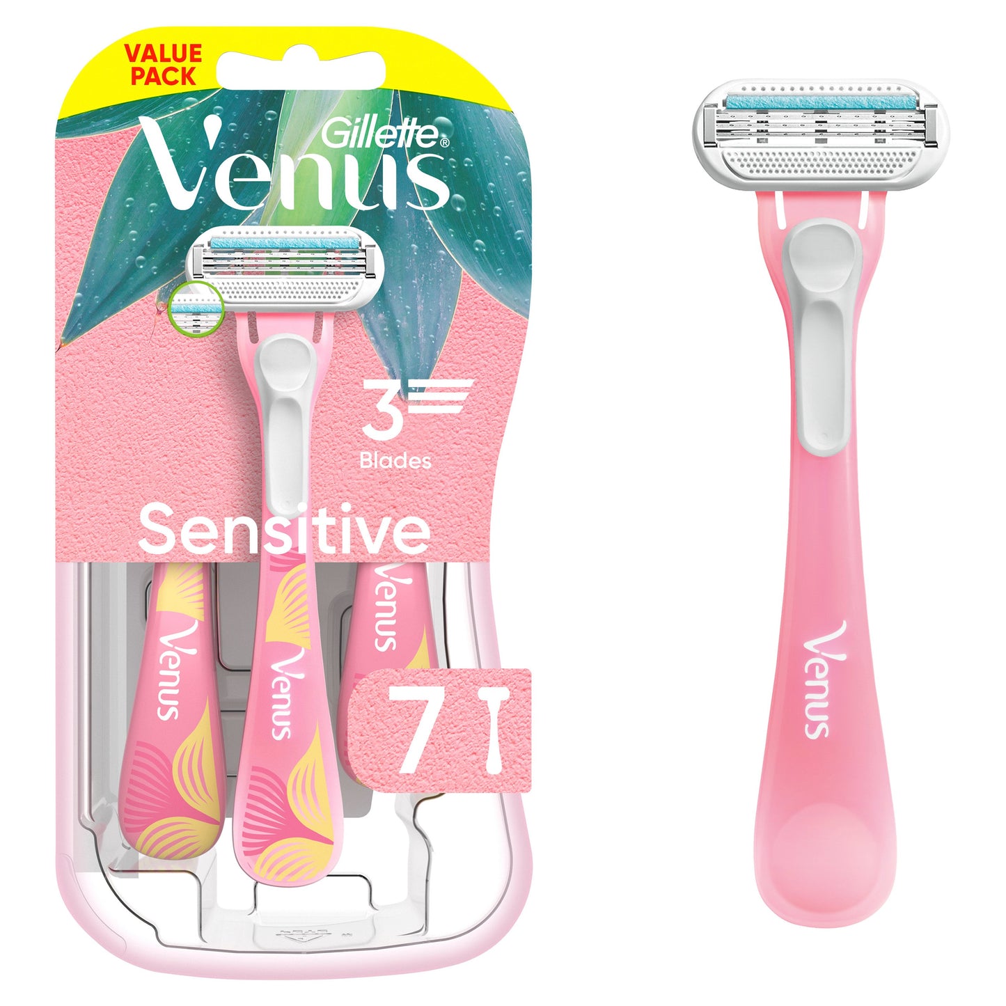 Gillette Venus Women's Sensitive 3 Blade Disposable Razors