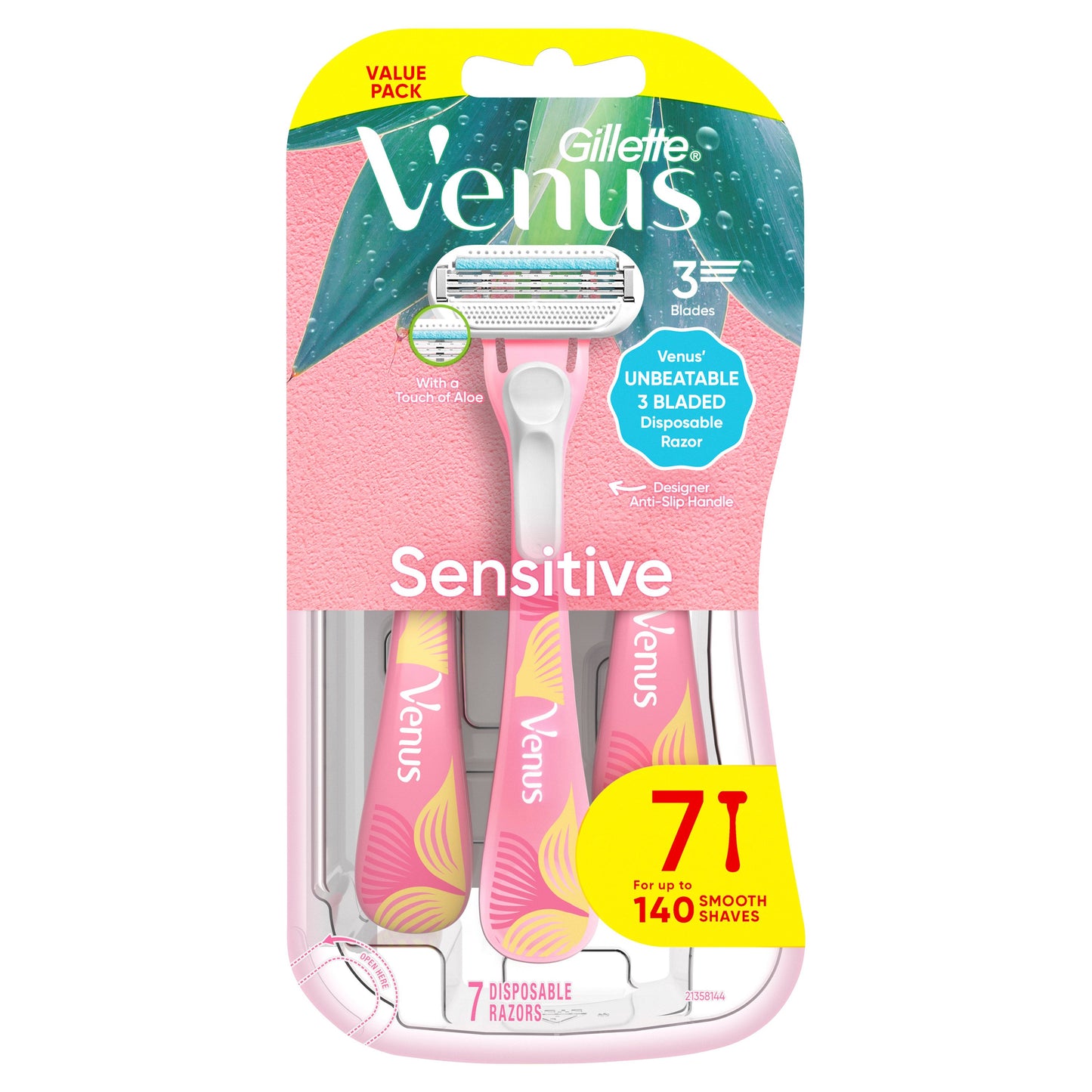 Gillette Venus Women's Sensitive 3 Blade Disposable Razors