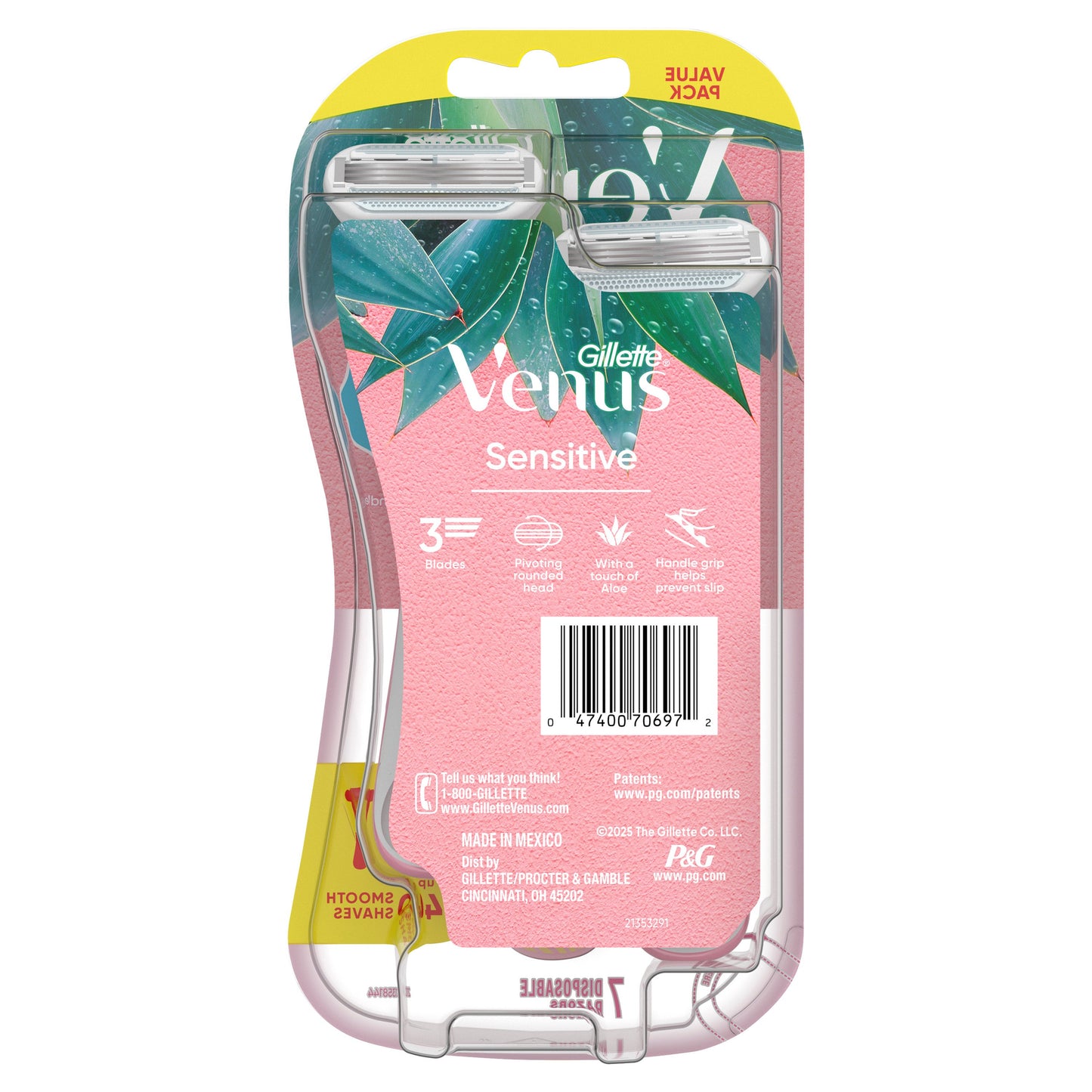 Gillette Venus Women's Sensitive 3 Blade Disposable Razors