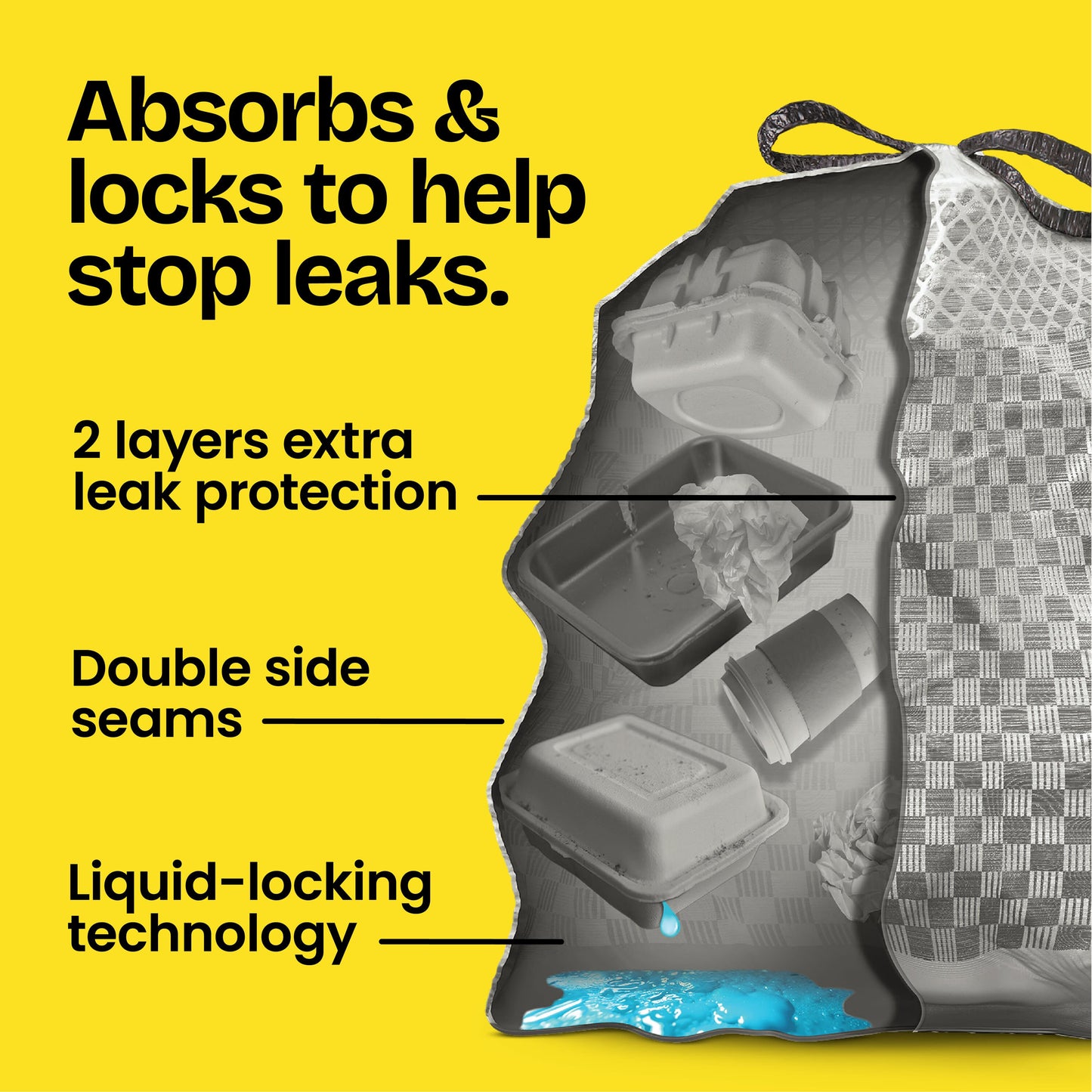 Glad ForceFlex Leak Guard Drawstring Trash Bag, 13 Gallon - Fresh Air