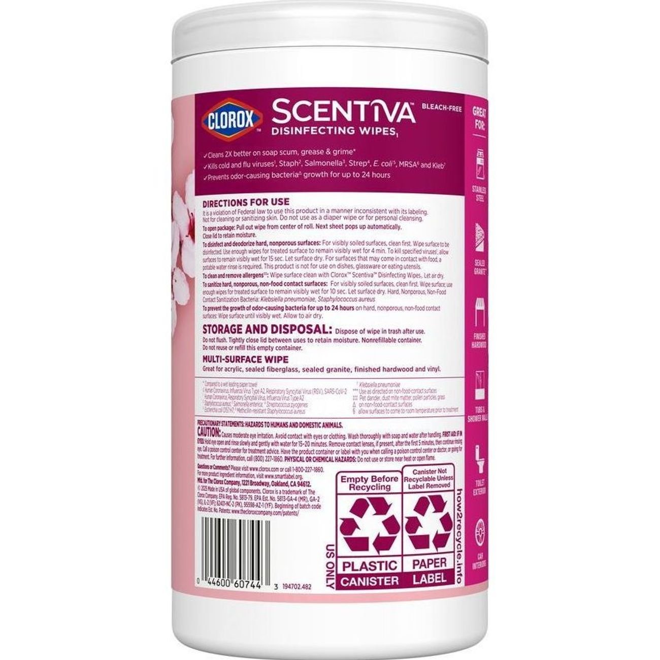 Clorox  Scentiva Disinfecting Wipes - Cherry Blossom & Peach