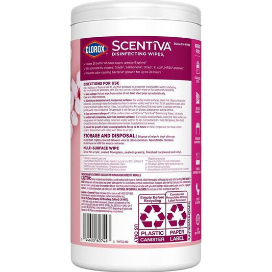 Clorox  Scentiva Disinfecting Wipes - Cherry Blossom & Peach