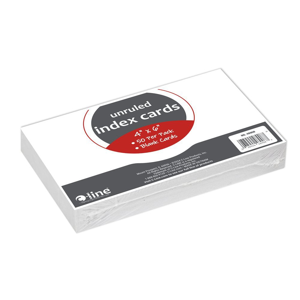 C-Line Unruled Index Cards, 50 ct