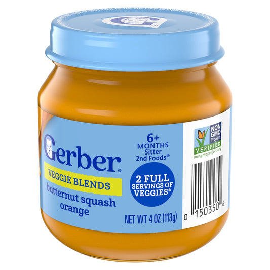 Gerber Veggie Blends Stage 2 Baby Food - Butternut Squash & Orange