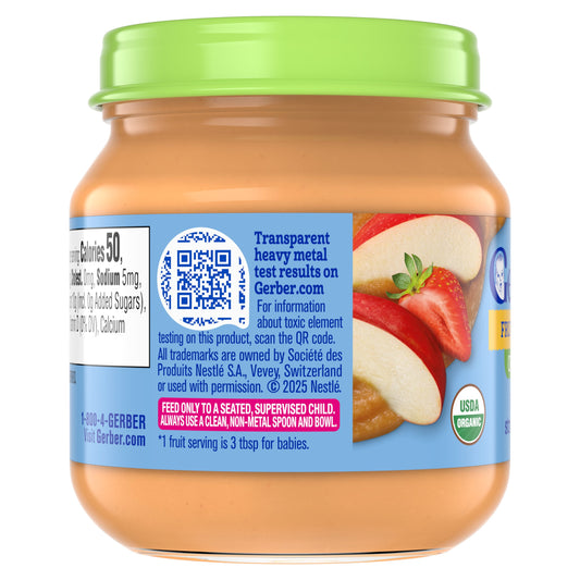 Gerber Organic Fruit Blends 2nd Baby Foods - Apple Strawberry
