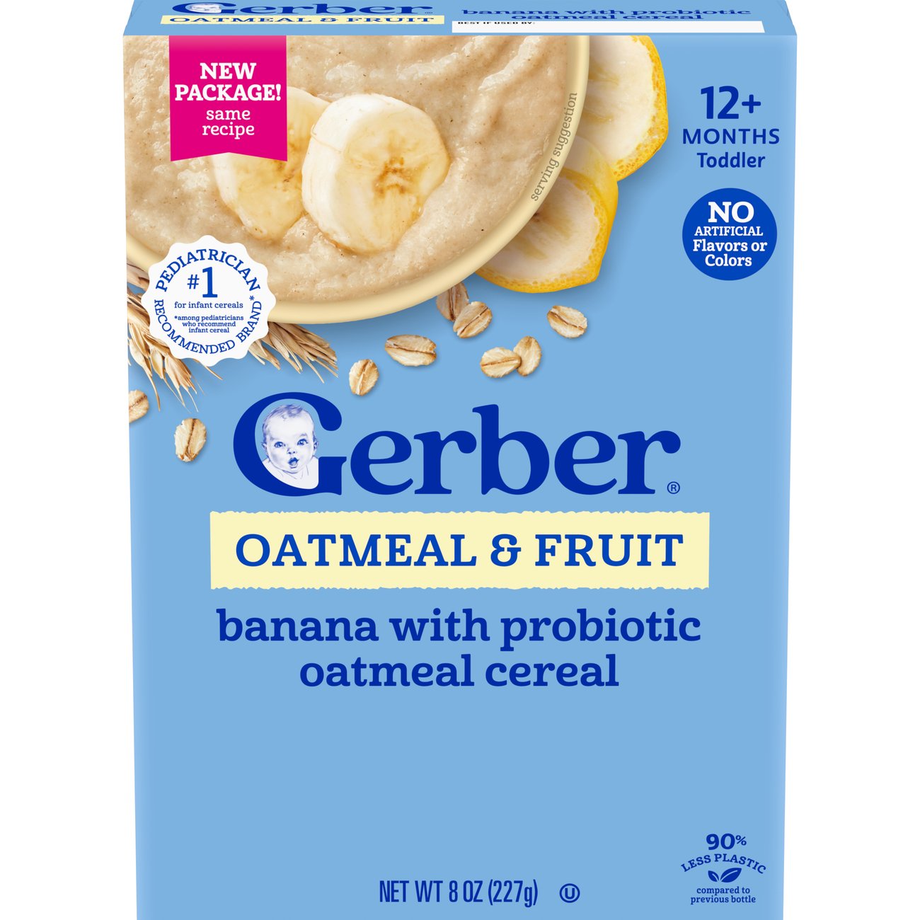 Gerber Toddler Oatmeal & Fruit - Banana With Probiotic Oatmeal Cereal