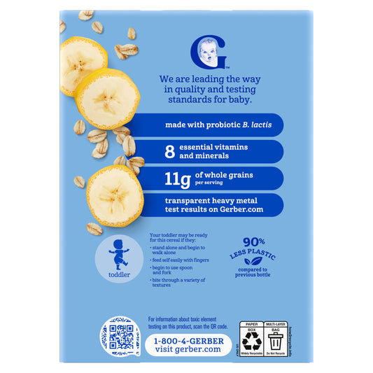 Gerber Toddler Oatmeal & Fruit - Banana With Probiotic Oatmeal Cereal
