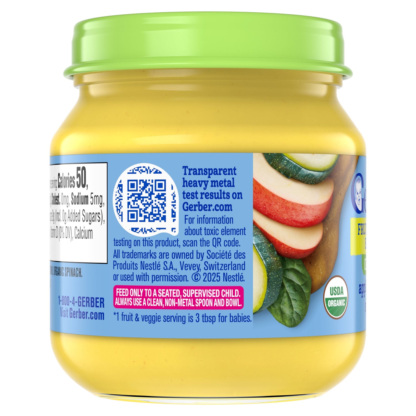 Gerber Organic Fruit & Veggie Blends - Apple Zucchini Spinach