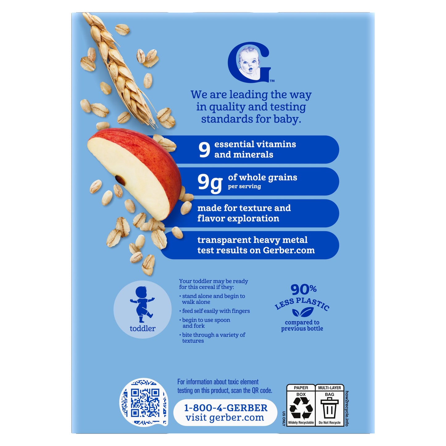 Gerber Toddler Multigrain & Fruit - Apple Multigrain Cereal