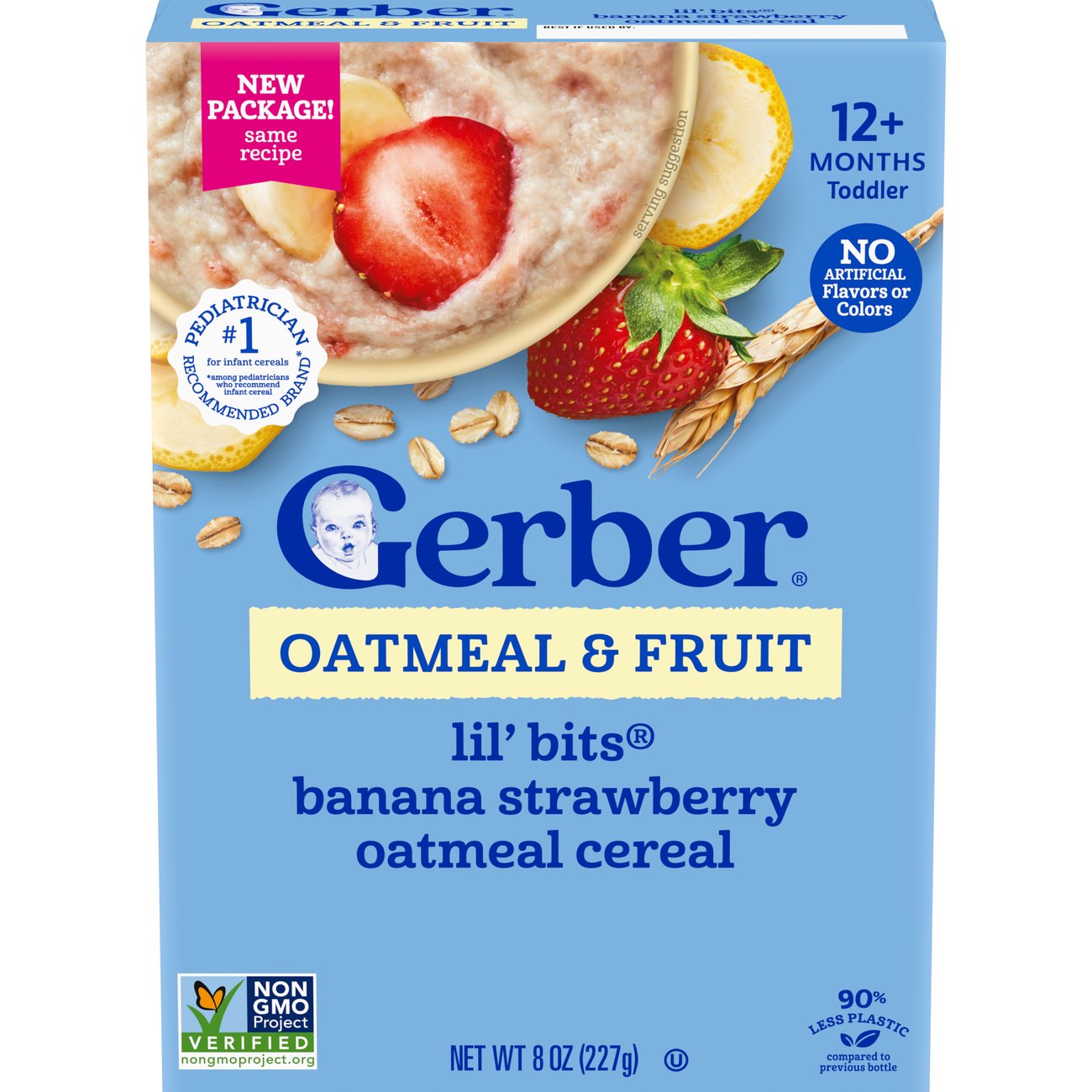 Gerber Toddler Oatmeal & Fruit - Lil Bits Banana Strawberry Oatmeal Cereal