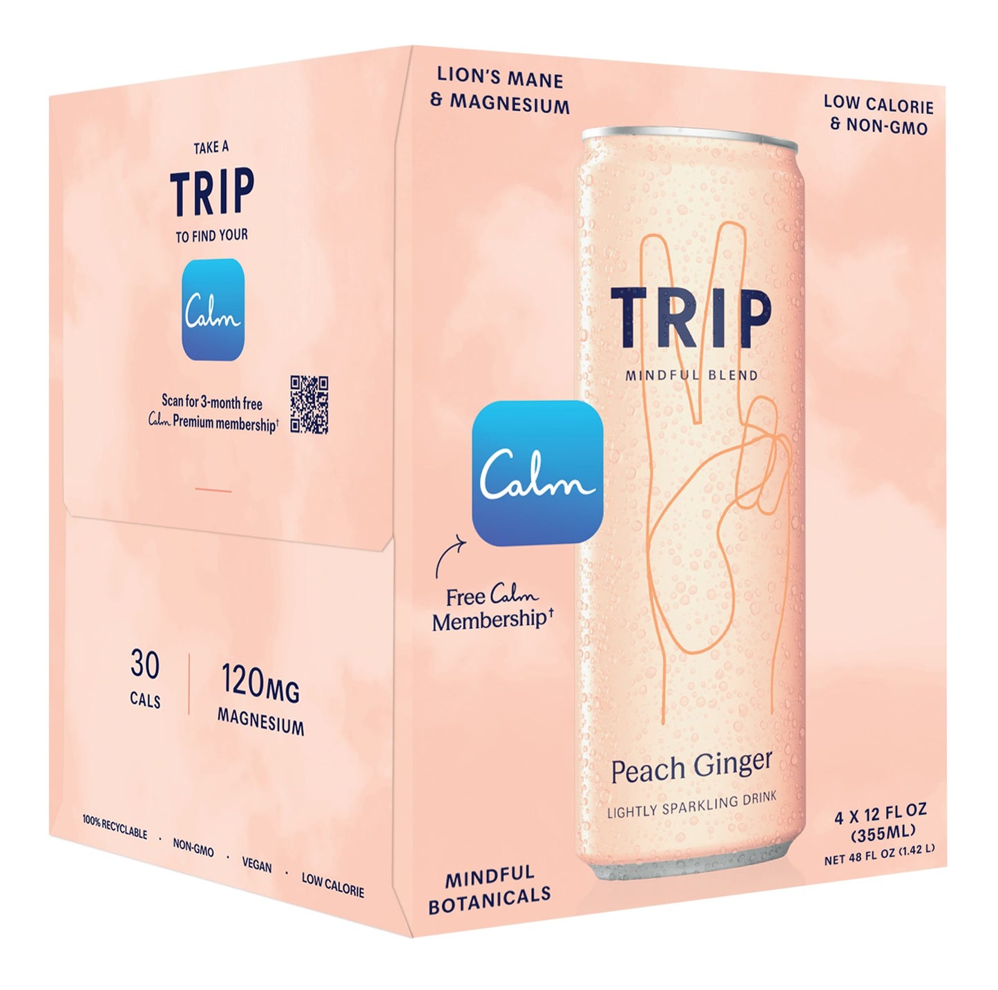 TRIP Peach Ginger Lightly Sparkling Drink