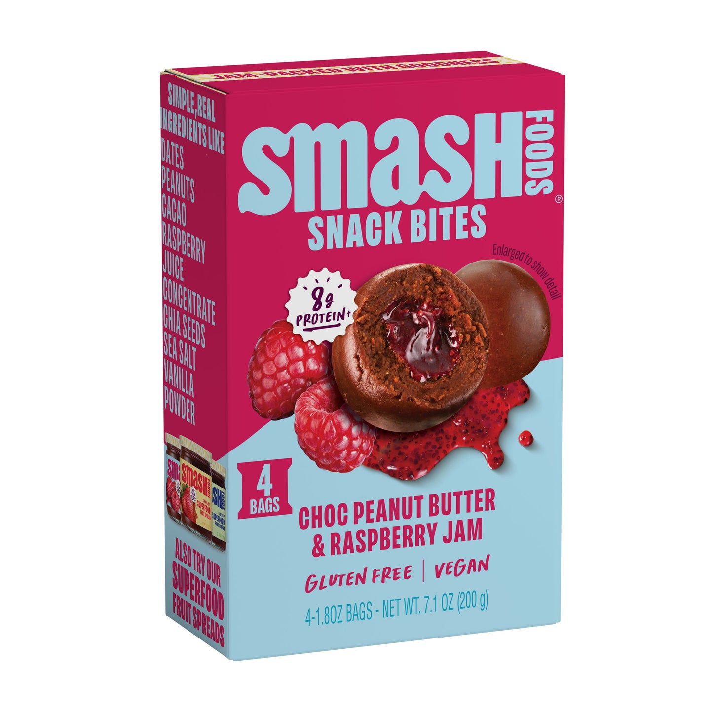 Smash Foods Snack Bites Choc Peanut Butter & Raspberry
