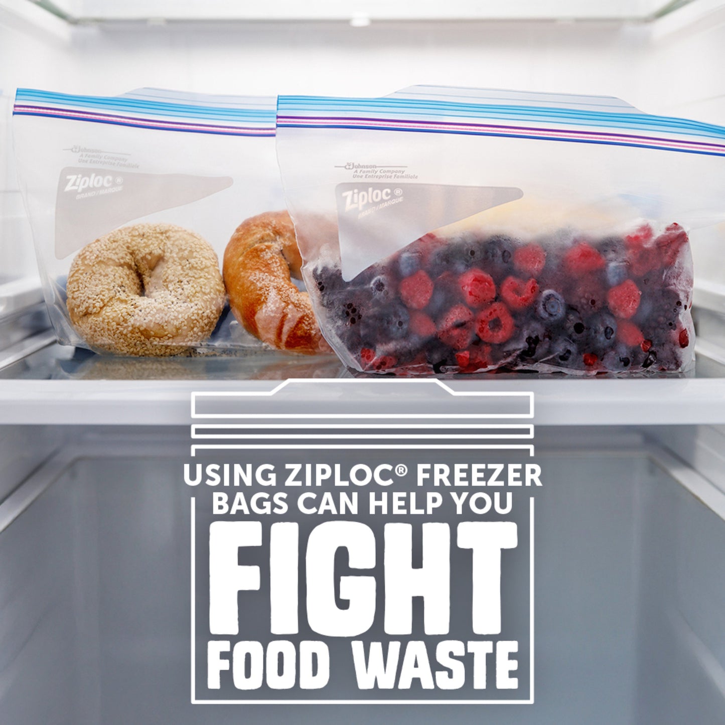 Ziploc Freezer Half Gallon Storage Bags, Grip ’n Seal Technology