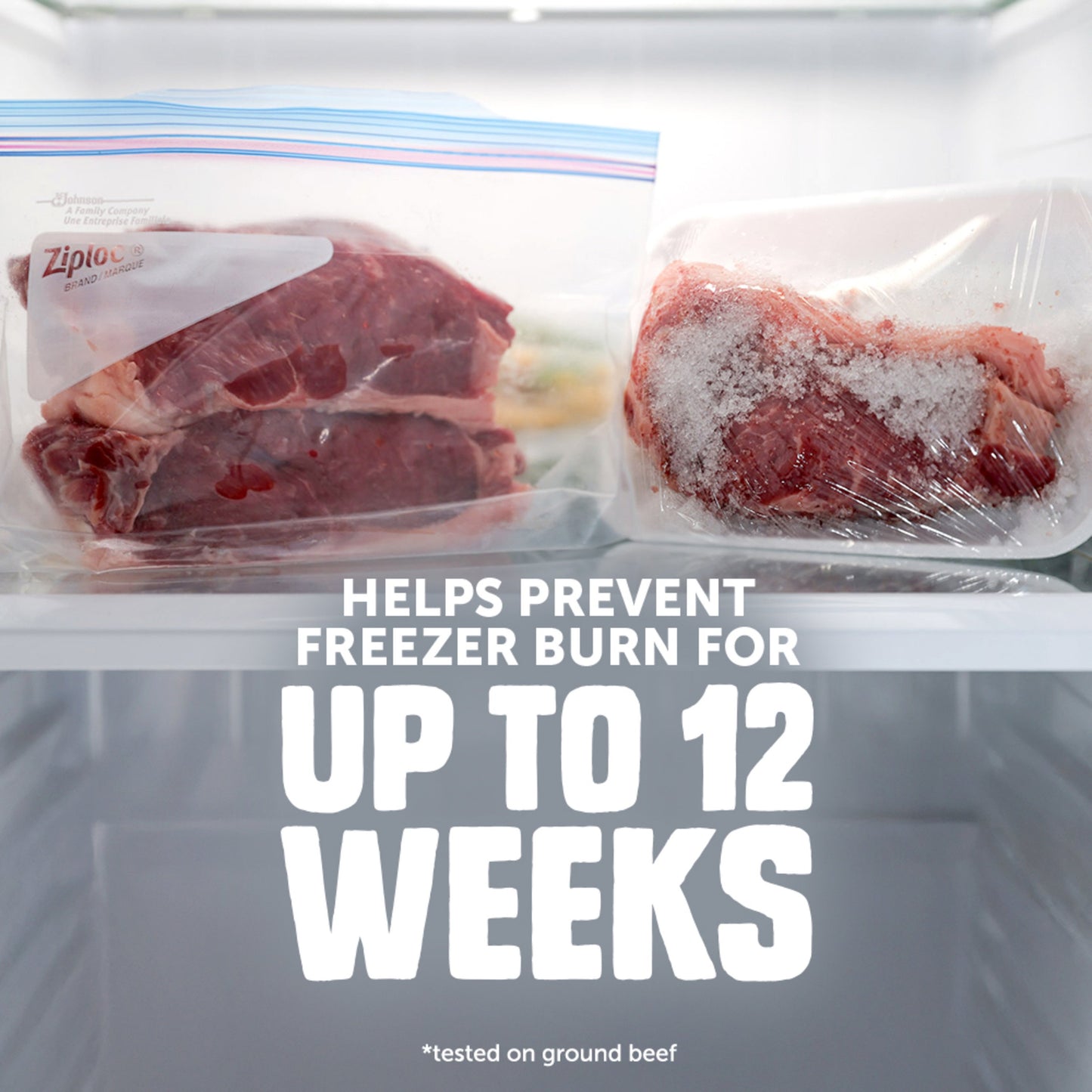Ziploc Freezer Half Gallon Storage Bags, Grip ’n Seal Technology